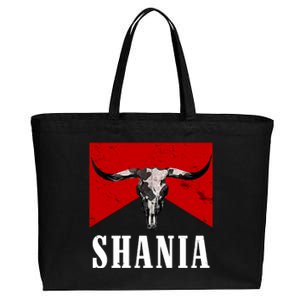 Shania Country Western Bull Cotton Canvas Jumbo Tote