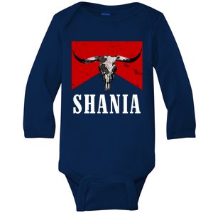 Shania Country Western Bull Baby Long Sleeve Bodysuit