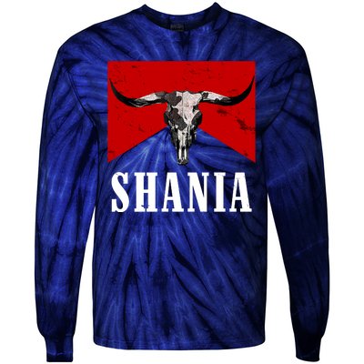 Shania Country Western Bull Tie-Dye Long Sleeve Shirt