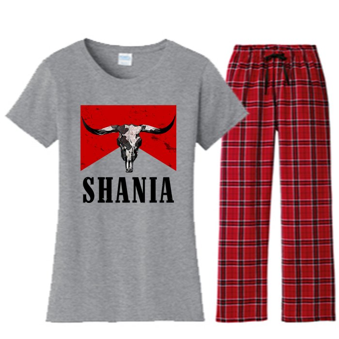 Shania Country Western Bull Women's Flannel Pajama Set