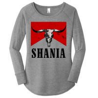 Shania Country Western Bull Women's Perfect Tri Tunic Long Sleeve Shirt