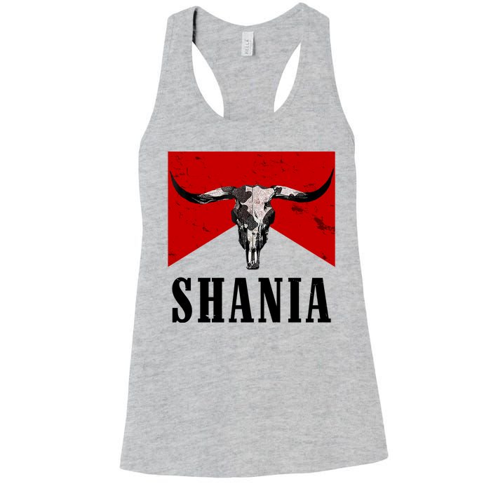 Shania Country Western Bull Women's Racerback Tank