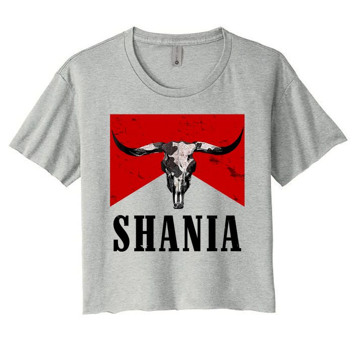 Shania Country Western Bull Women's Crop Top Tee