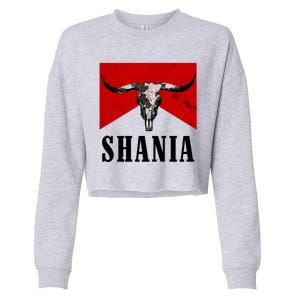 Shania Country Western Bull Cropped Pullover Crew