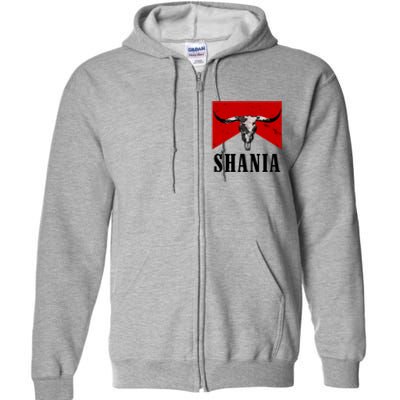 Shania Country Western Bull Full Zip Hoodie