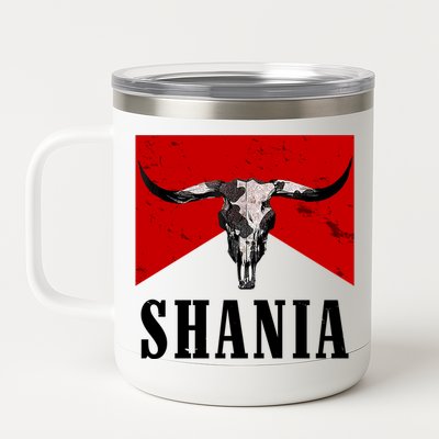 Shania Country Western Bull 12 oz Stainless Steel Tumbler Cup