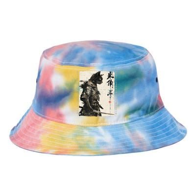 Samurai Cat Warrior Ukiyo Ink Artwork Cat Samurai Tie Dye Newport Bucket Hat