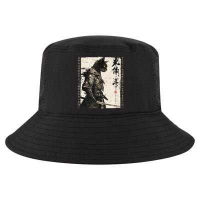 Samurai Cat Warrior Ukiyo Ink Artwork Cat Samurai Cool Comfort Performance Bucket Hat