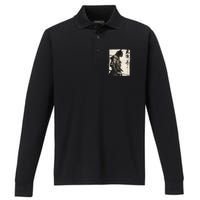 Samurai Cat Warrior Ukiyo Ink Artwork Cat Samurai Performance Long Sleeve Polo