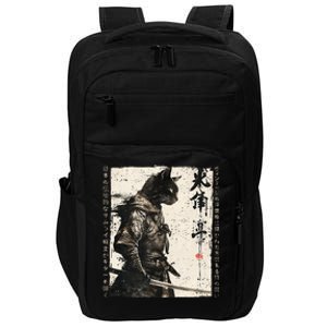 Samurai Cat Warrior Ukiyo Ink Artwork Cat Samurai Impact Tech Backpack