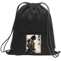 Samurai Cat Warrior Ukiyo Ink Artwork Cat Samurai Sweatshirt Cinch Pack Bag