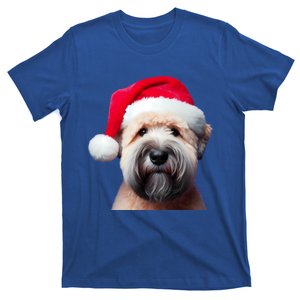 Soft Coated Wheaten Terrier With Santa Hat Christmas Dog Mom Meaningful Gift T-Shirt