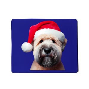 Soft Coated Wheaten Terrier With Santa Hat Christmas Dog Mom Meaningful Gift Mousepad