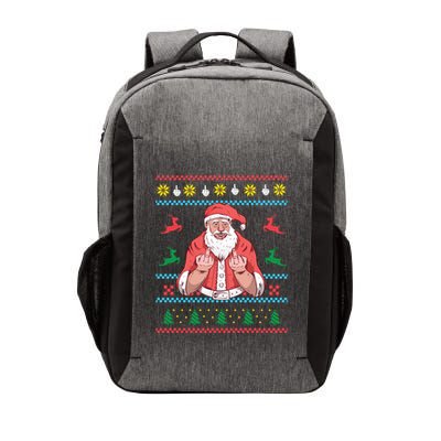 Santa Claus With Middle Finger Funny Ugly Christmas Gift Vector Backpack