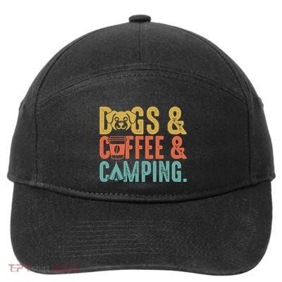 Summer Camping With Dogs And Coffee 7-Panel Snapback Hat