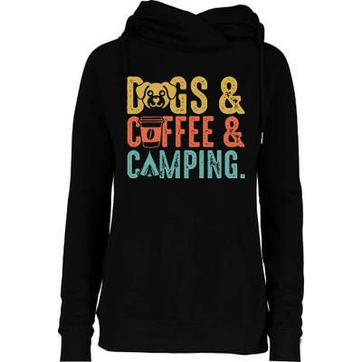 Summer Camping With Dogs And Coffee Womens Funnel Neck Pullover Hood