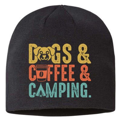 Summer Camping With Dogs And Coffee Sustainable Beanie