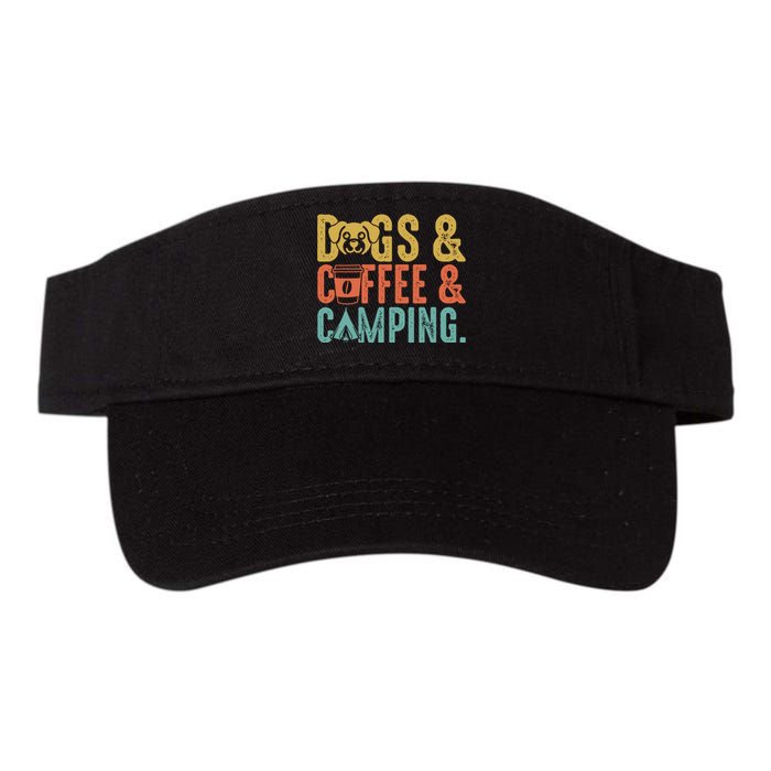 Summer Camping With Dogs And Coffee Valucap Bio-Washed Visor