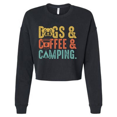 Summer Camping With Dogs And Coffee Cropped Pullover Crew