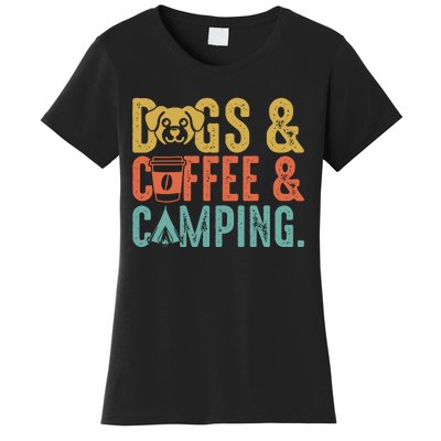 Summer Camping With Dogs And Coffee Women's T-Shirt