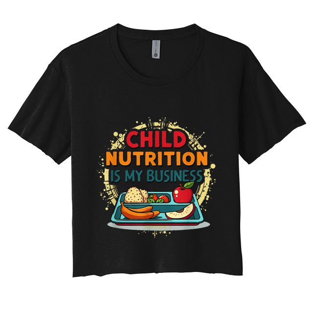 School Cafeteria Worker Lunch Lady Food Tray Child Nutrition Crop Top