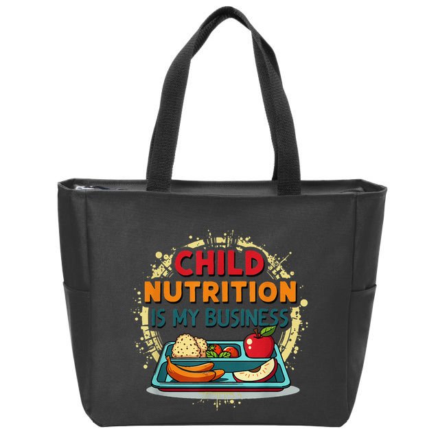 School Cafeteria Worker Lunch Lady Food Tray Child Nutrition Zip Tote Bag