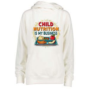 School Cafeteria Worker Lunch Lady Food Tray Child Nutrition Womens Funnel Neck Pullover Hood