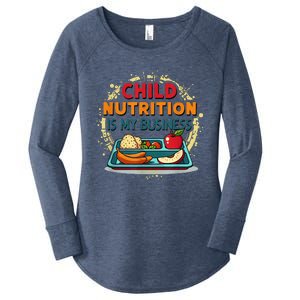 School Cafeteria Worker Lunch Lady Food Tray Child Nutrition Women's Perfect Tri Tunic Long Sleeve Shirt