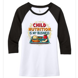 School Cafeteria Worker Lunch Lady Food Tray Child Nutrition Women's Tri-Blend 3/4-Sleeve Raglan Shirt