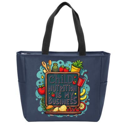 School Cafeteria Worker Lunch Lady Food Tray Child Nutrition Zip Tote Bag