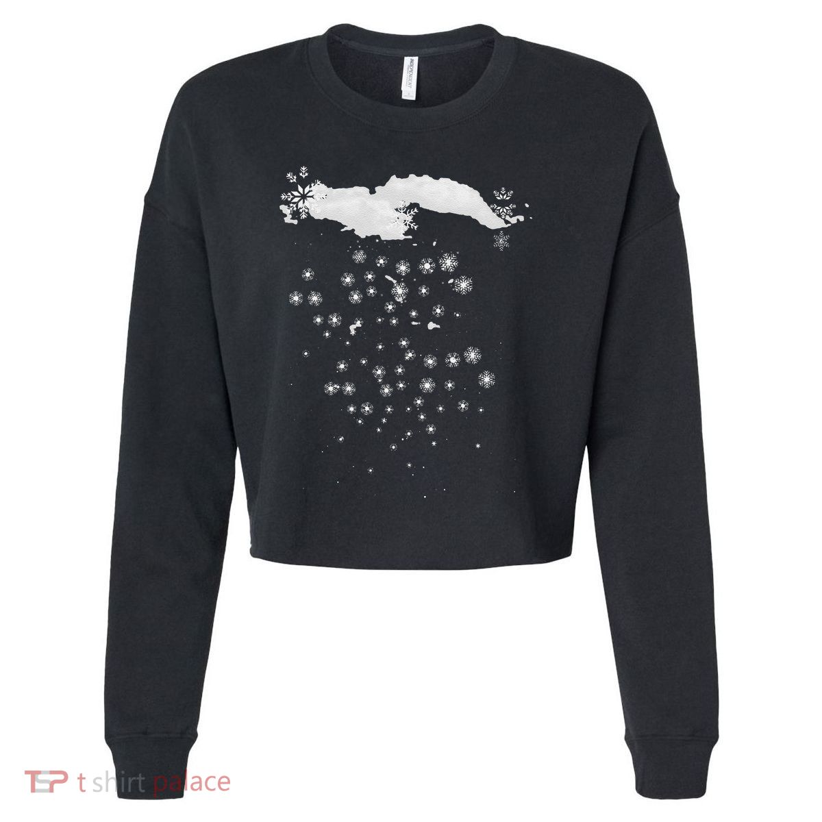 Snowflake Costume Winter Christmas Matching Cropped Pullover Crew