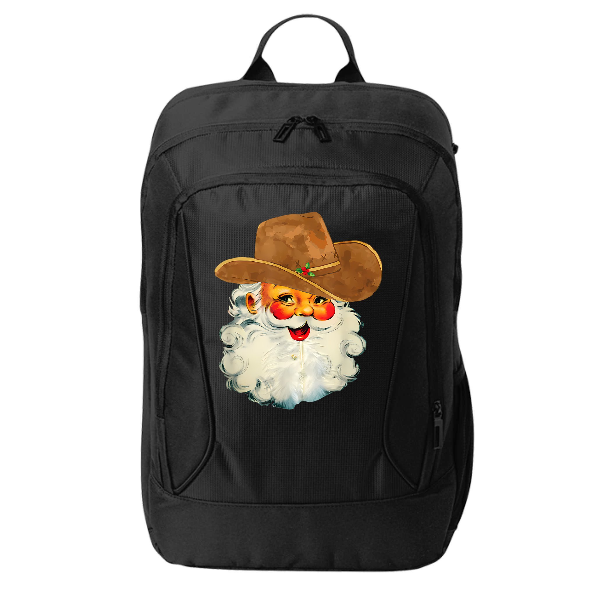 Santa Cowboy Western Christmas Xmas Holiday Pajamas City Backpack