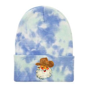 Santa Cowboy Western Christmas Xmas Holiday Pajamas Tie Dye 12in Knit Beanie