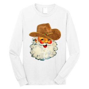 Santa Cowboy Western Christmas Xmas Holiday Pajamas Long Sleeve Shirt