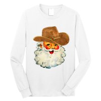 Santa Cowboy Western Christmas Xmas Holiday Pajamas Long Sleeve Shirt