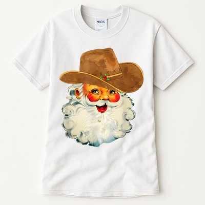 Santa Cowboy Western Christmas Xmas Holiday Pajamas Tall T-Shirt