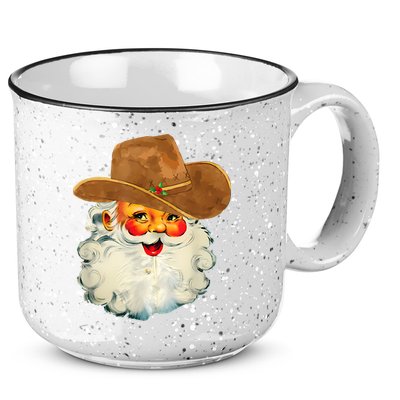 Santa Cowboy Western Christmas Xmas Holiday Pajamas 15oz Campfire Ceramic Mug