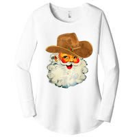 Santa Cowboy Western Christmas Xmas Holiday Pajamas Women's Perfect Tri Tunic Long Sleeve Shirt