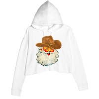 Santa Cowboy Western Christmas Xmas Holiday Pajamas Crop Fleece Hoodie