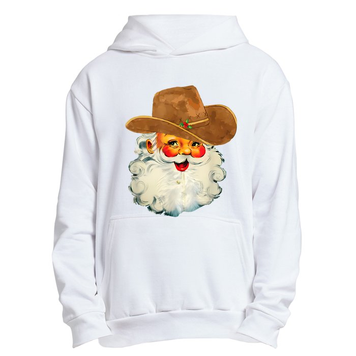 Santa Cowboy Western Christmas Xmas Holiday Pajamas Urban Pullover Hoodie