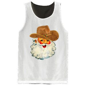 Santa Cowboy Western Christmas Xmas Holiday Pajamas Mesh Reversible Basketball Jersey Tank