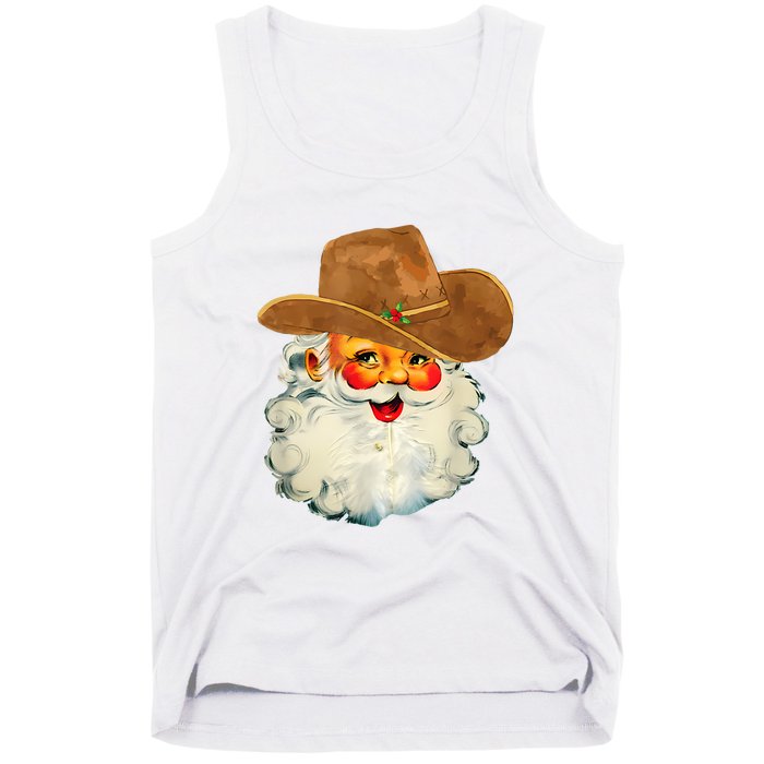 Santa Cowboy Western Christmas Xmas Holiday Pajamas Tank Top