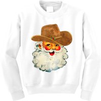 Santa Cowboy Western Christmas Xmas Holiday Pajamas Kids Sweatshirt