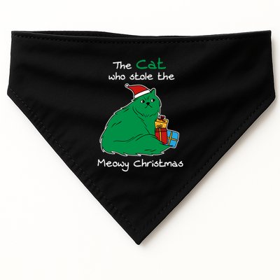 Santa Cat Who Stole Meowy Xmas Boxes Funny Christmas Gift Funny Gift USA-Made Doggie Bandana