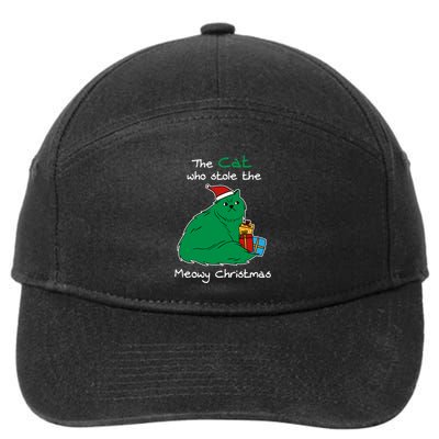 Santa Cat Who Stole Meowy Xmas Boxes Funny Christmas Gift Funny Gift 7-Panel Snapback Hat