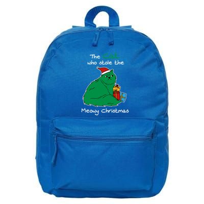 Santa Cat Who Stole Meowy Xmas Boxes Funny Christmas Gift Funny Gift 16 in Basic Backpack