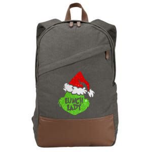 School Cafeteria Worker Merry Christmas Xmas Santa Reindeer  Cotton Canvas Backpack