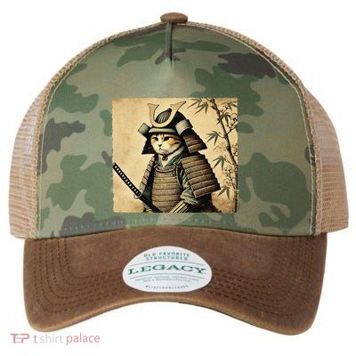 Samurai Cat Warrior Vintage Japanese Art Samurai Armor Legacy Tie Dye Trucker Hat