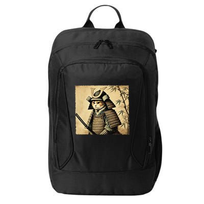 Samurai Cat Warrior Vintage Japanese Art Samurai Armor City Backpack