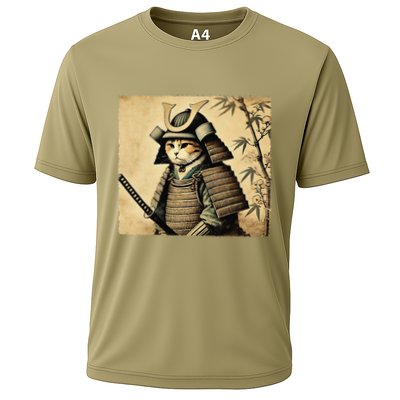 Samurai Cat Warrior Vintage Japanese Art Samurai Armor Performance Shirt